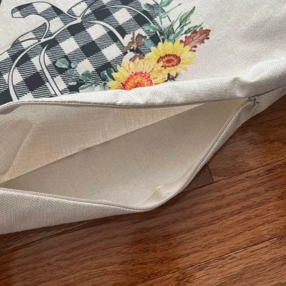 2 decorative toss pillow covers Fall Pumpkin Farm